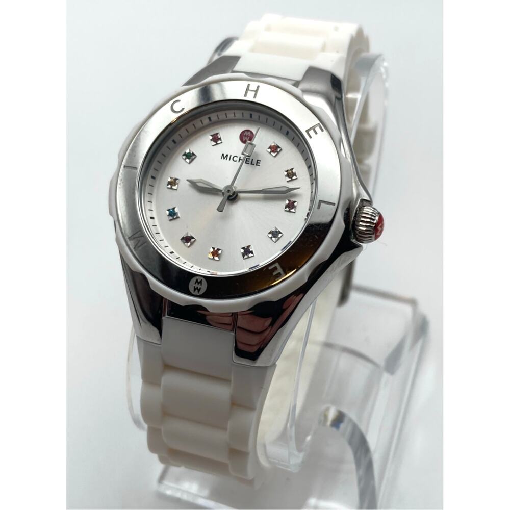 Michele Jelly Bean Tahitian KU15826 Women's Watch 34mm -Fresh Battery WR *READ* - Picture 2 of 14